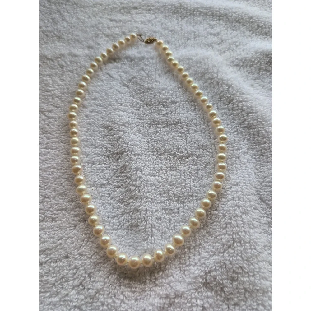 Designer CP 14K Yellow Gold Hand Knotted Pearl June Bridal Occasion Necklace 18